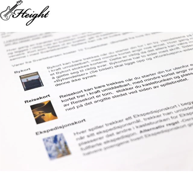 Free Sample Designer Customized Board Game Paper Printing