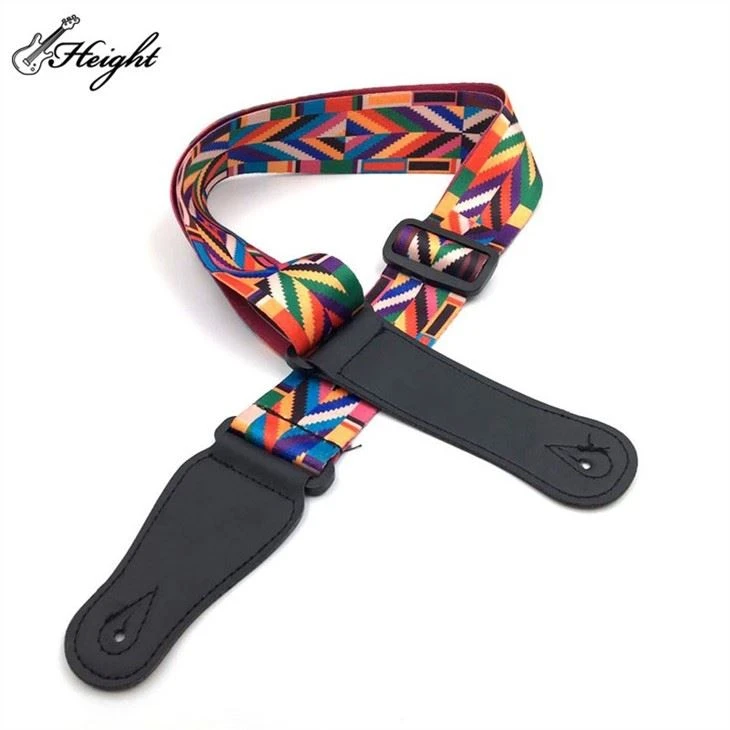 Leather Polyester Guitar Strap With Button